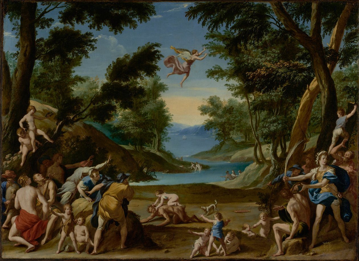 Amor og Pan, ca. 1600 av Federico Zuccaro