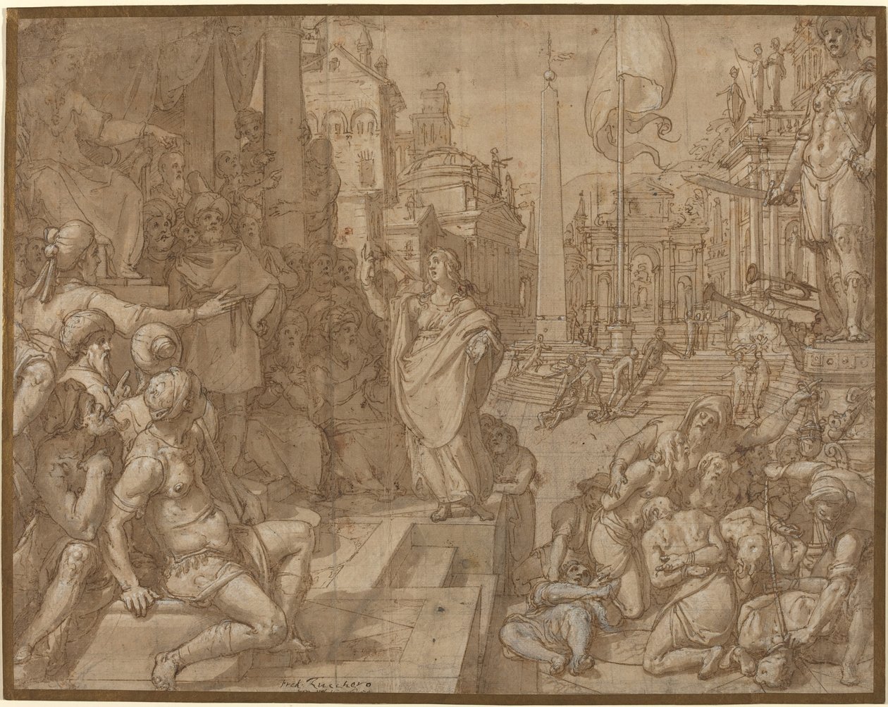 Disputas av Saint Catherine of Alexandria av Federico Zuccaro