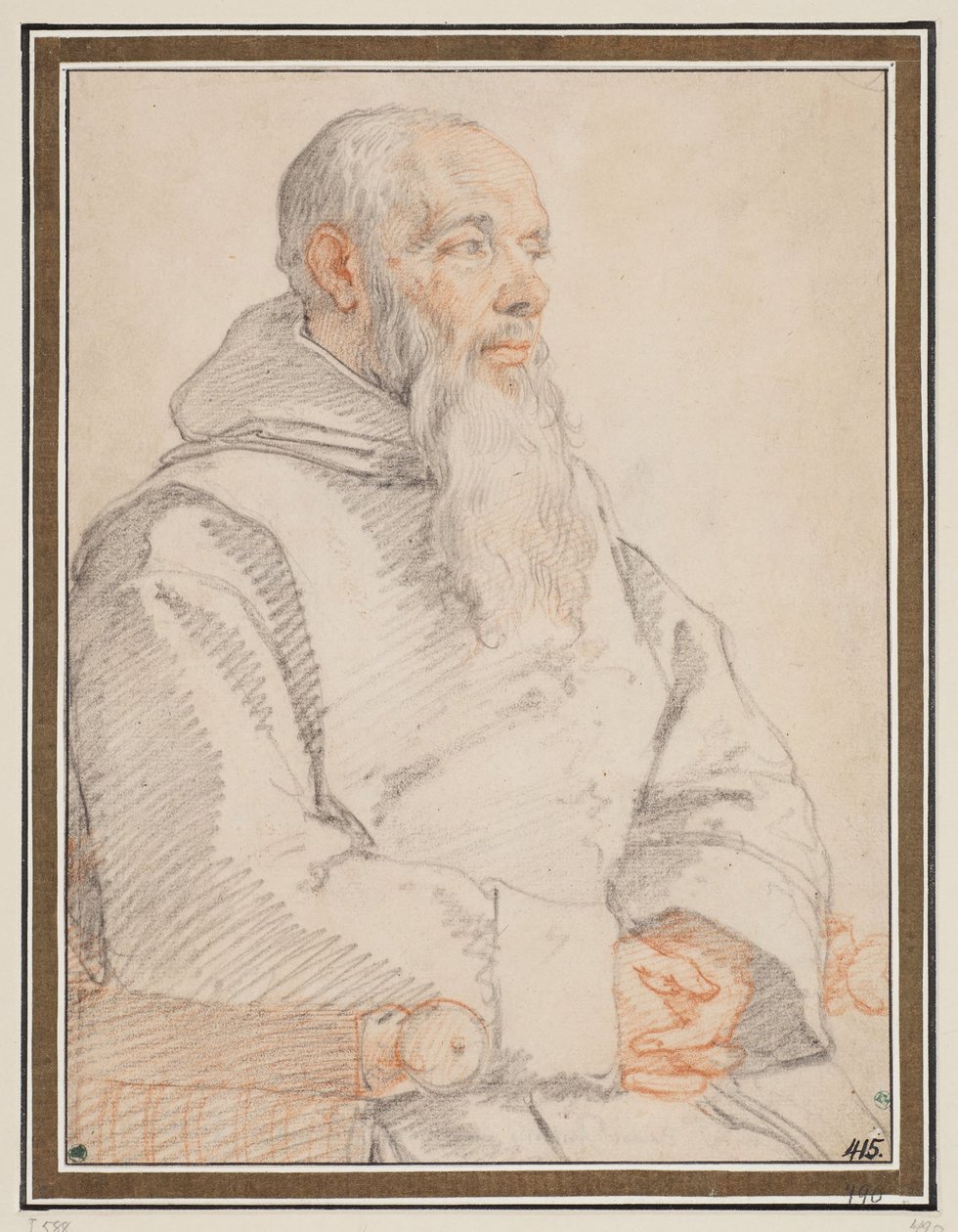 Portrett av en skjeggete munk av Federico Zuccaro