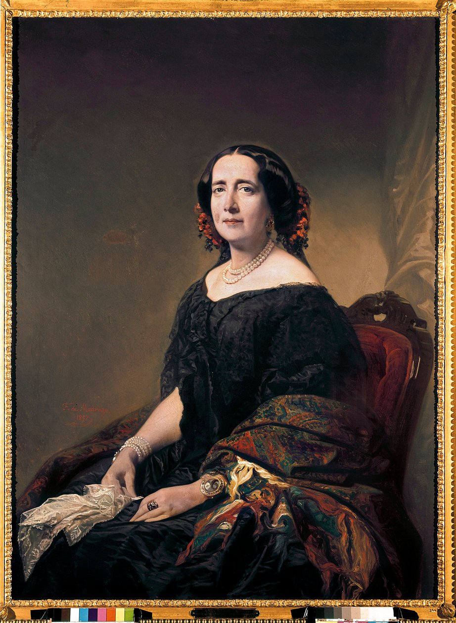 Portrett av den cubanske kvinnen med bokstaver Gertrudis Gomez de Avellaneda av Federico de Madrazo y Kuntz
