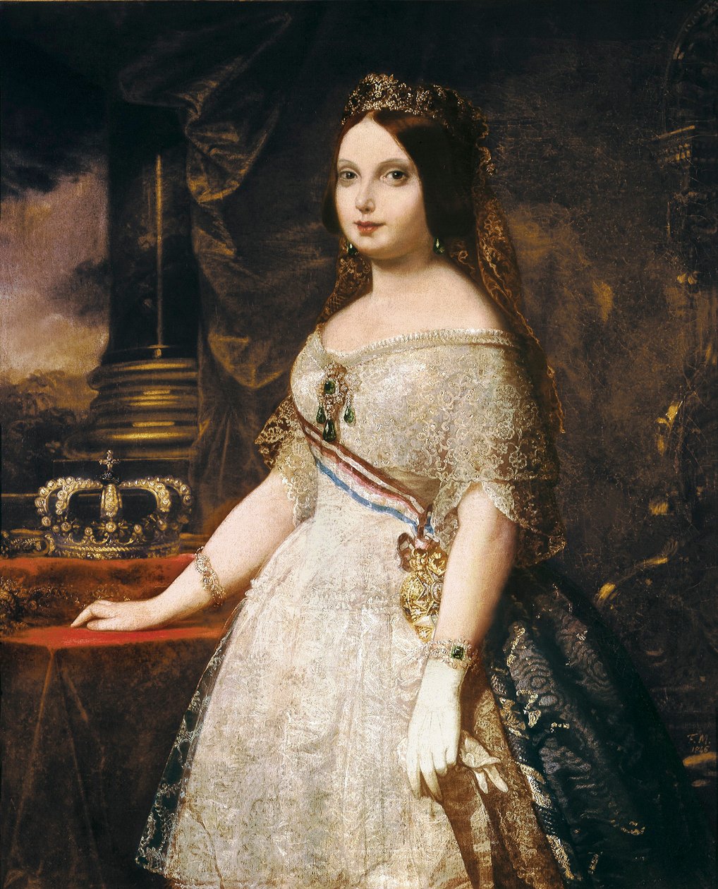 Dronning Isabella II av Spania (Isabella II av Bourbon, 1830-1904) Maleri av Federico Madrazo av Federico de Madrazo y Kuntz
