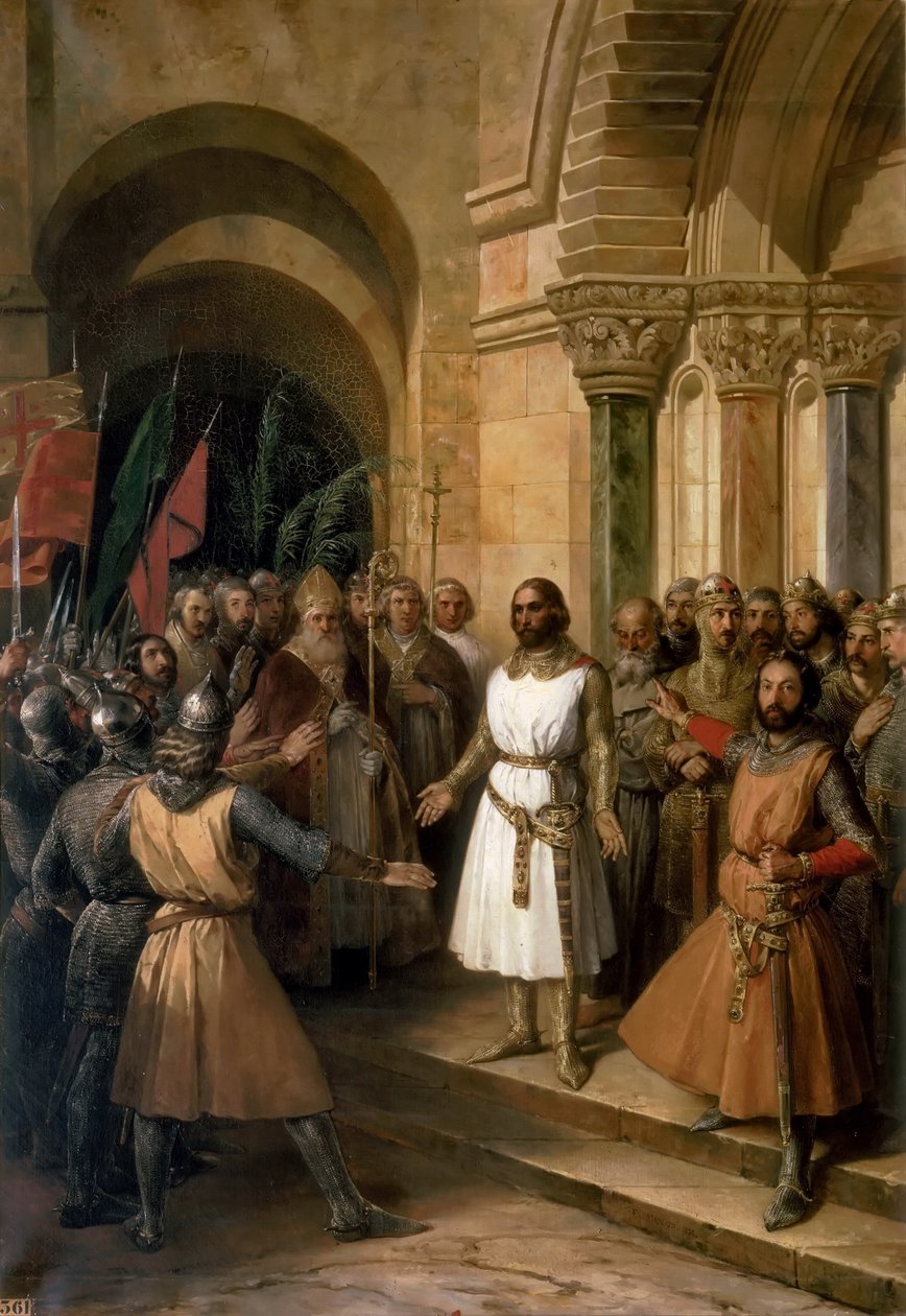 Valget av Godfrey av Bouillon som konge av Jerusalem 23. juli 1099 av Federico de Madrazo y Kuntz
