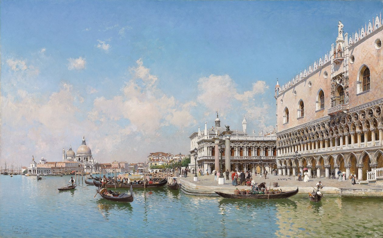 Dogepalasset og Santa Maria della Salute, 1896 av Federico del Campo