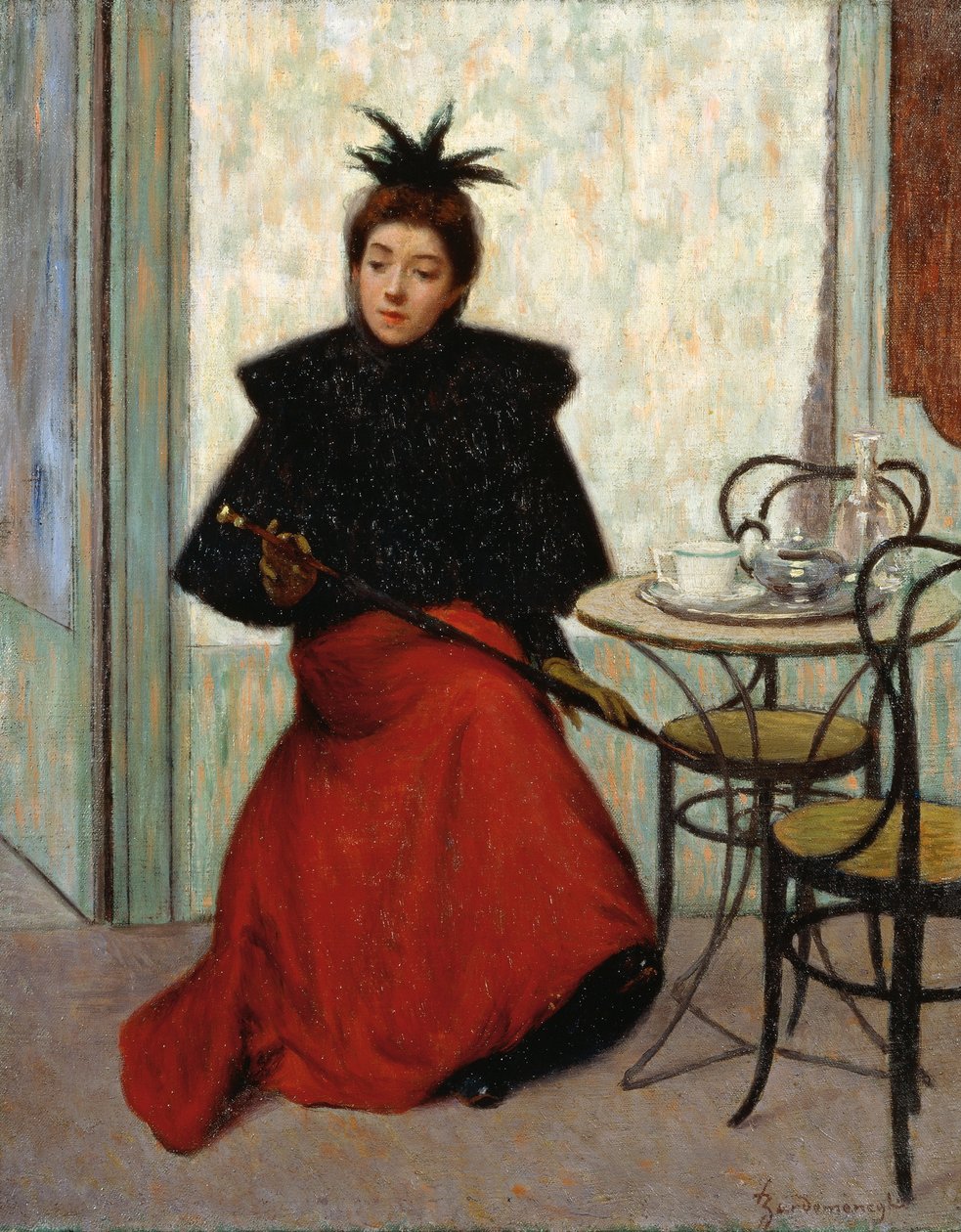 På kafé, av Federico Zandomeneghi (1841-1917), olje på lerret, 41x33 cm av Federigo Zandomeneghi