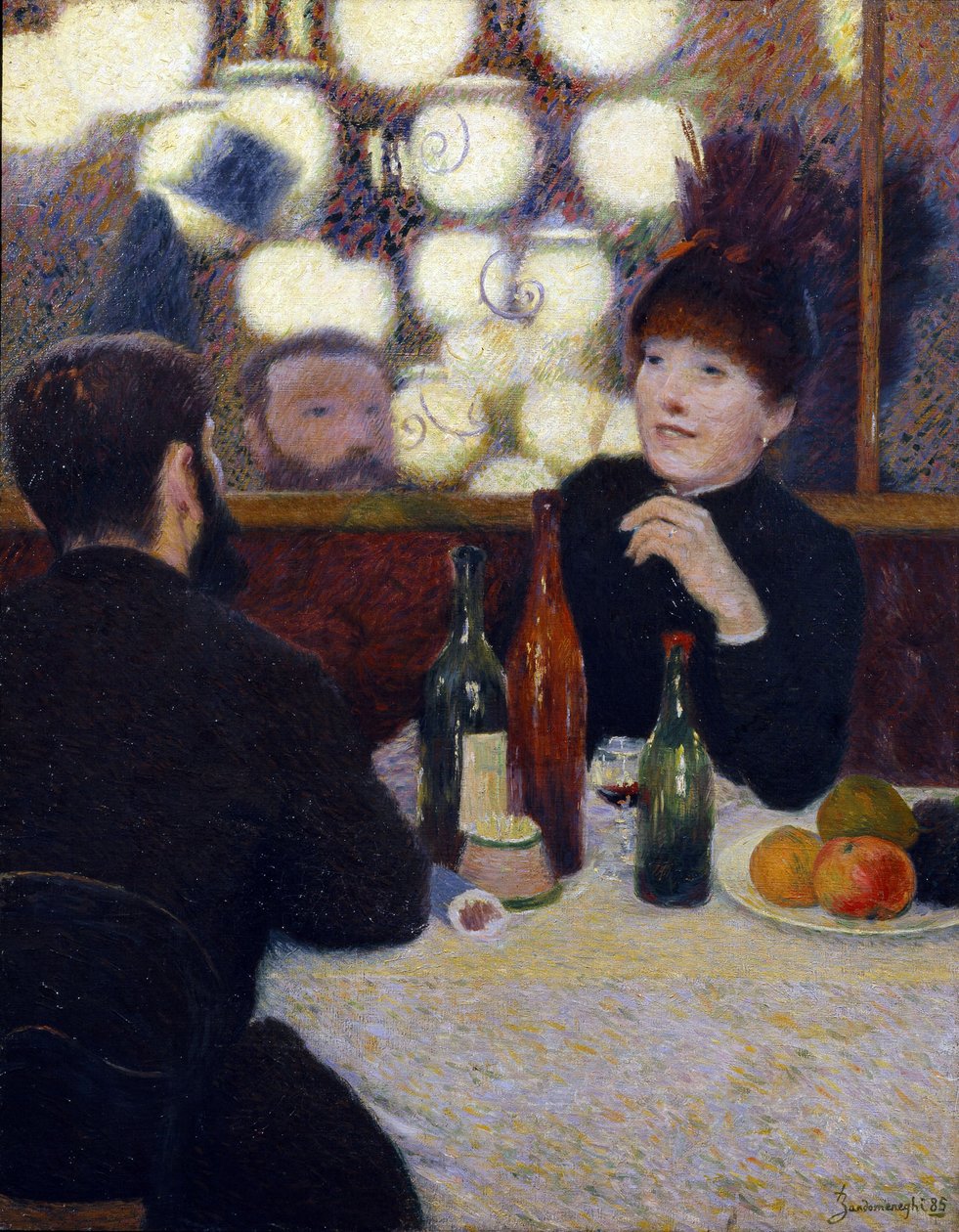 På Cafe de la Nouvelle Athenes (portrett av Suzanne Valadon av Federigo Zandomeneghi
