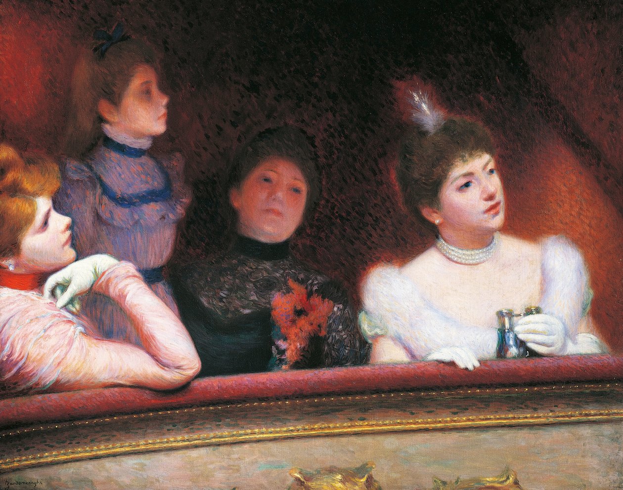 Scene eller Au Theater av Federigo Zandomeneghi