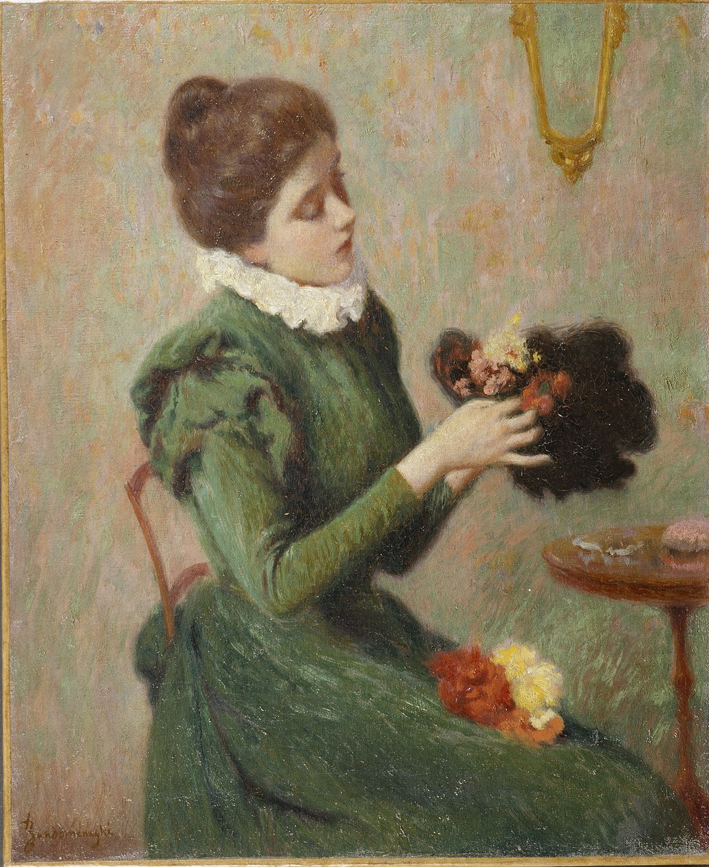 The Milliner (the Milliner) av Zandomeneghi, Federico (1841-1917). olje på lerret av Federigo Zandomeneghi
