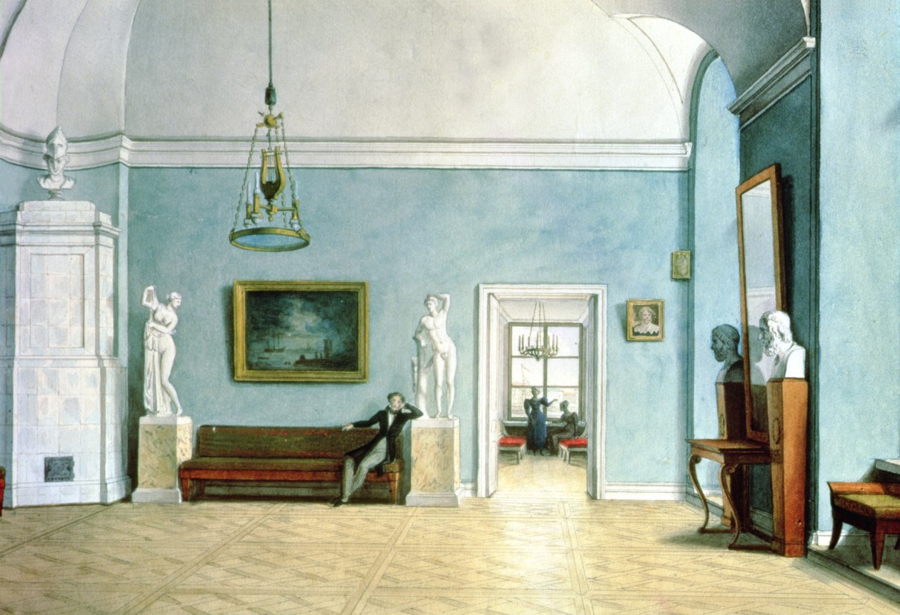 Nyklassisk interiør, ca. 1820 av Fedor Petrovich Tolstoy
