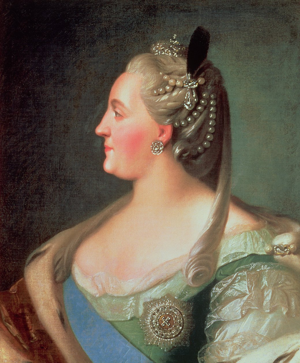 Portrett av keiserinne Katarina II den store (1729-96), etter 1763 av Fedor Stepanovich Rokotov