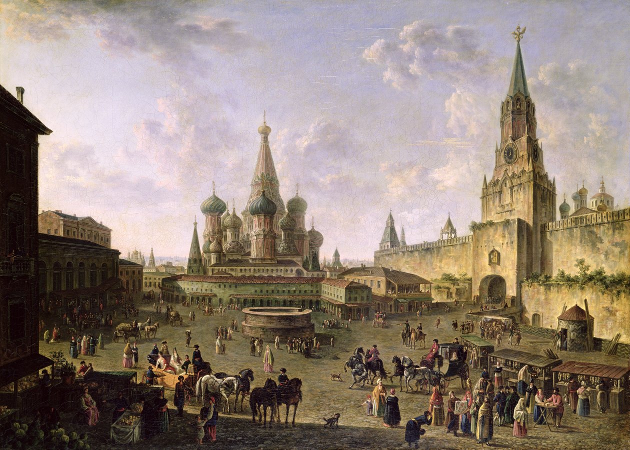 Røde plass, Moskva, 1801 av Fedor Yakovlevich Alekseev
