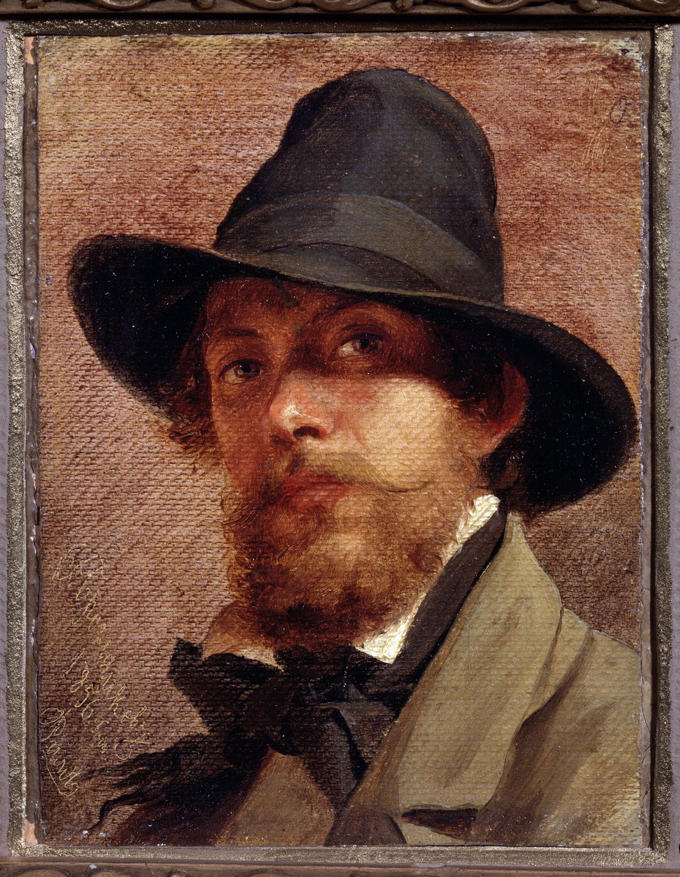 ""Selvportrett"" Maleri av Feodor Andreyevich Bronnikov (1827-1902) 1856 State V. Tropinin-Museum, Moskva av Fedor Andreevich Bronnikov