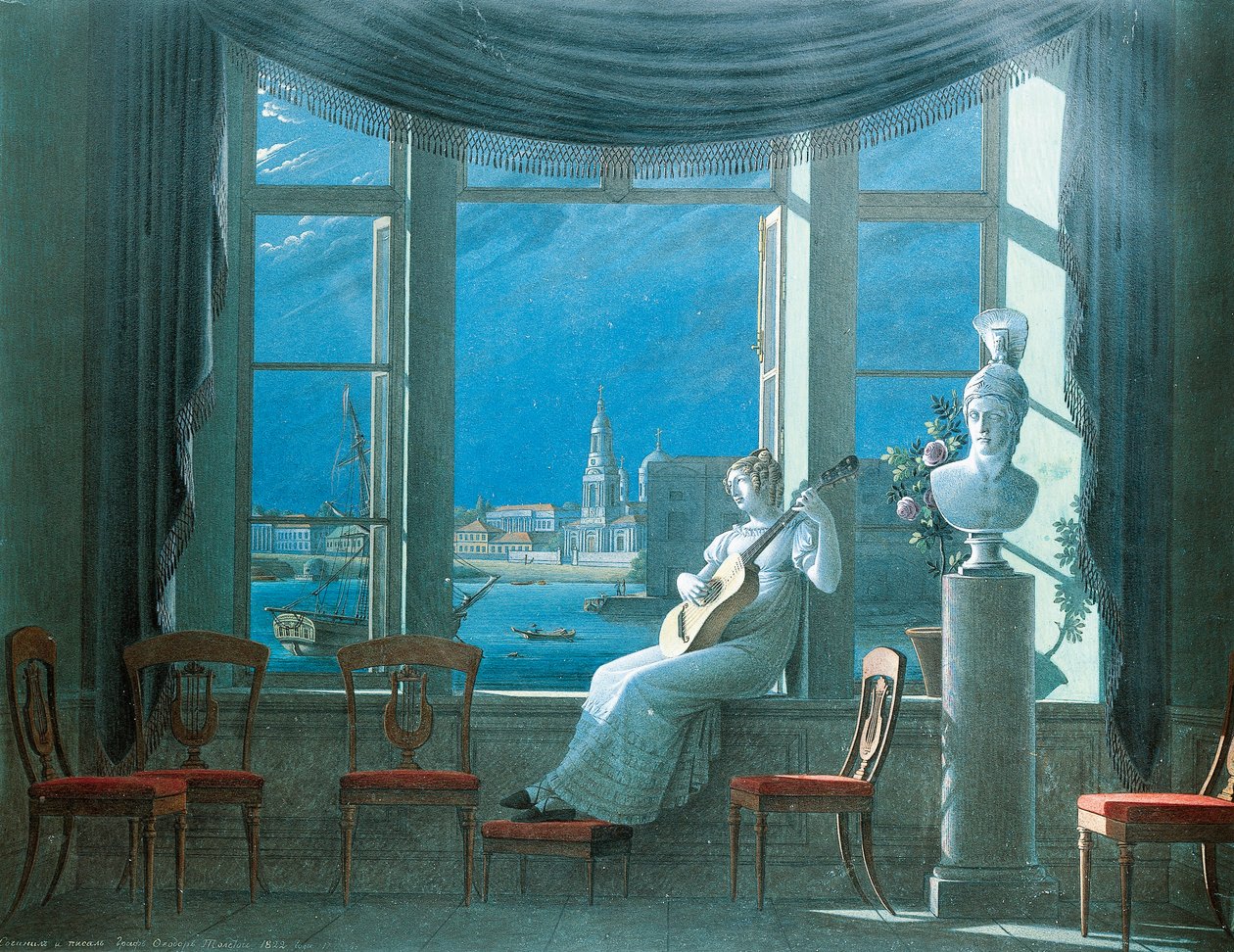 Ved vinduet på en måneskinn natt, av Fjodor Tolstoj av Fedor Petrovich Tolstoy