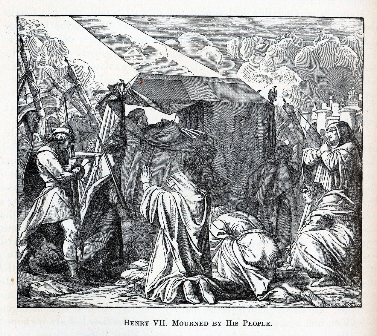 Henry VII sørget av hans folk, 1882 av Fedor Reusche