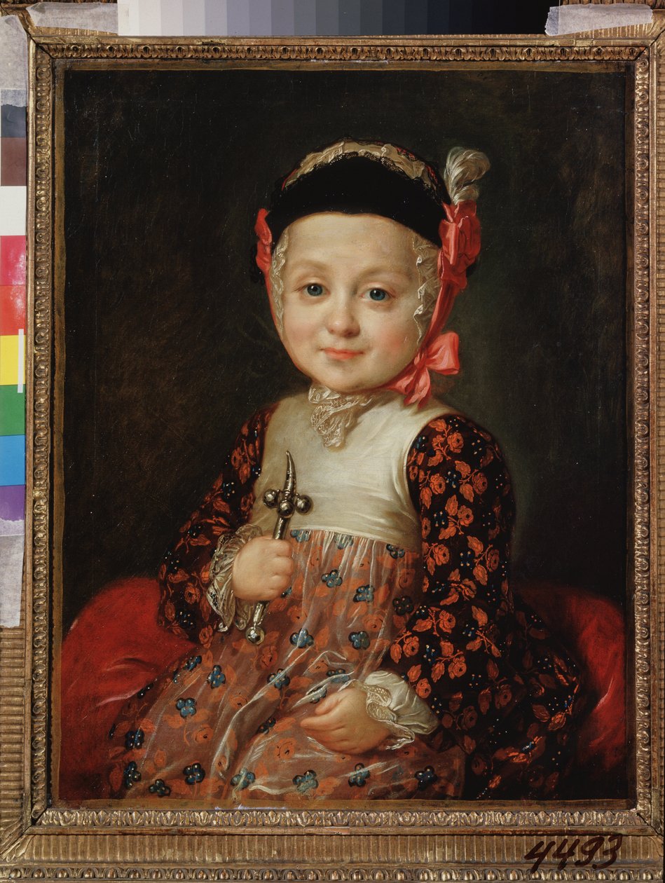 Portrett av Alexei Grigorievich Bobrinski (1762-1813) som barn. (uekte barn av Catherine II av Fedor Stepanovich Rokotov