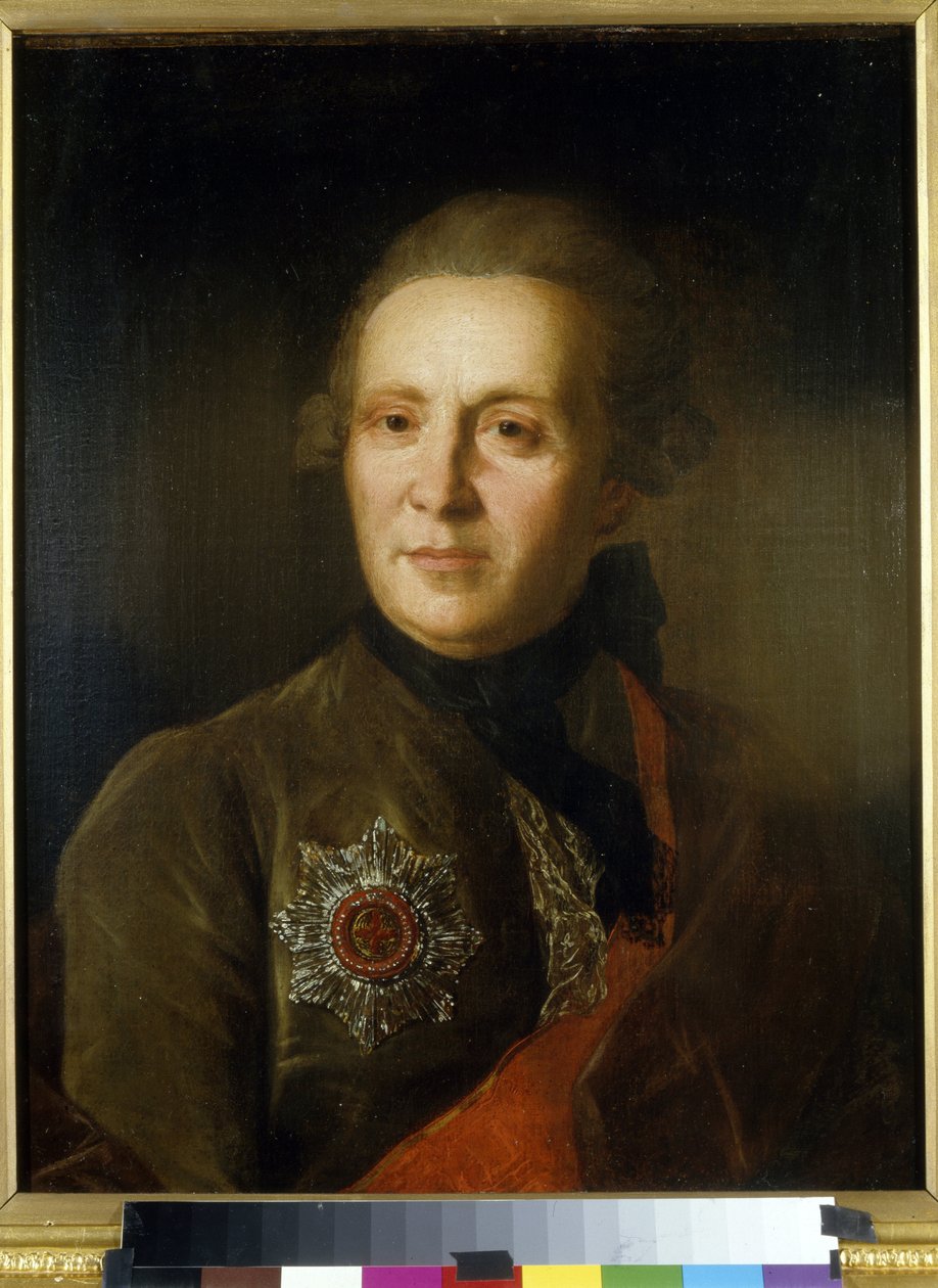 Portrett av poeten Alexander Sumarokov (1717-1777) (Portrett av poeten A. Sumarokov). Maleri av Fyodor (Fedor eller Fiodor) Stepanovich Rokotov (1735-1808), olje på lerret, ca 1770-1780. Russisk kunst fra 1700-tallet. Statens kunstmuseum i Latvia, Riga (L av Fedor Stepanovich Rokotov