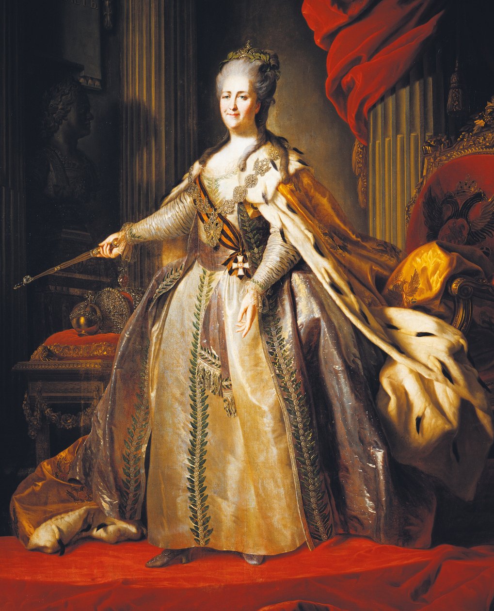 Portrett av Katarina II, også kjent som Katarina den store (Stettin av Fedor Stepanovich Rokotov