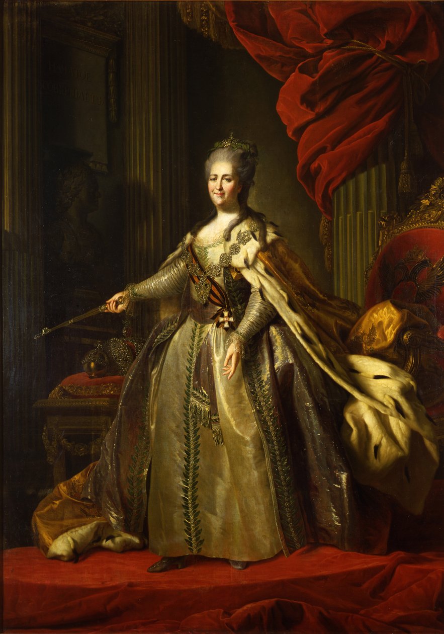 Portrett av keiserinne Katarina II 1729-1796, 1775-1780 av Fedor Stepanovich Rokotov