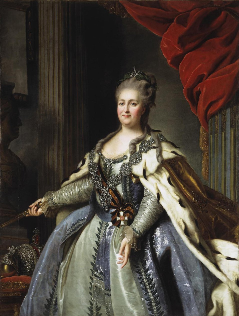 Portrett av keiserinne Katarina II 1729-1796, 1780-årene av Fedor Stepanovich Rokotov