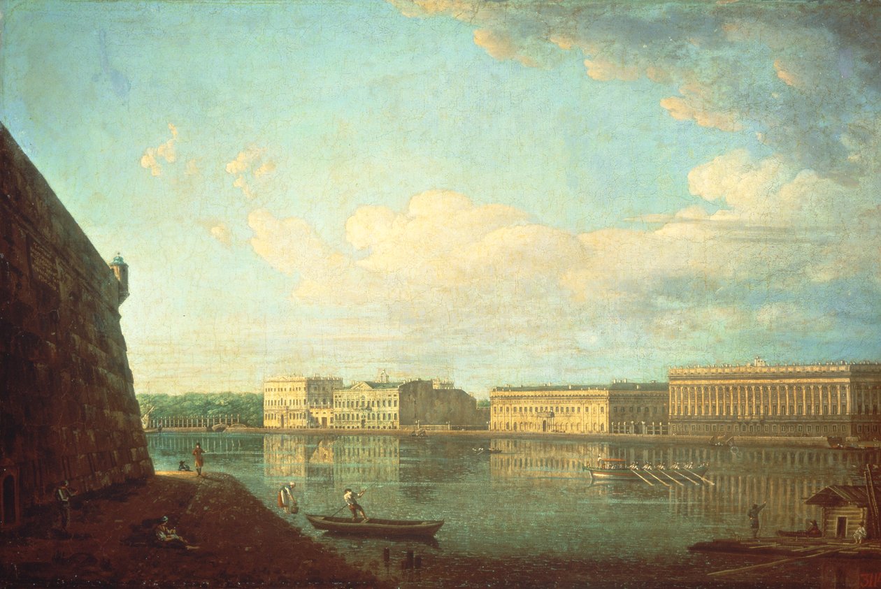 Slottsvollen sett fra Peter og Paul-festningen, St. Petersburg av Fedor Yakovlevich Alekseev