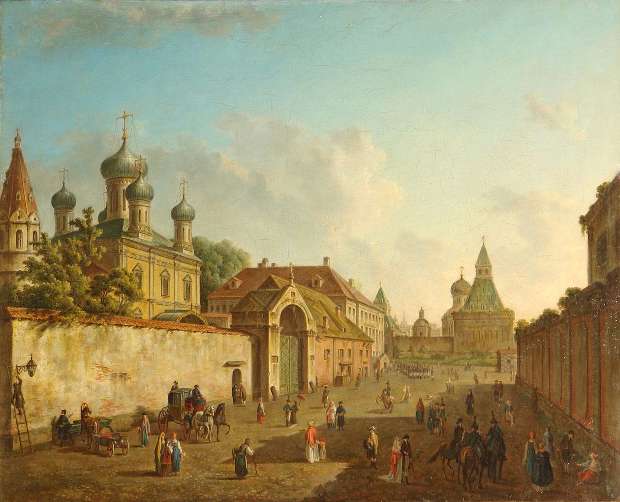 Utsikt fra Lubyanka-plassen til Vladimir-porten i Moskva, 1800-tallet av Fedor Yakovlevich Alekseev