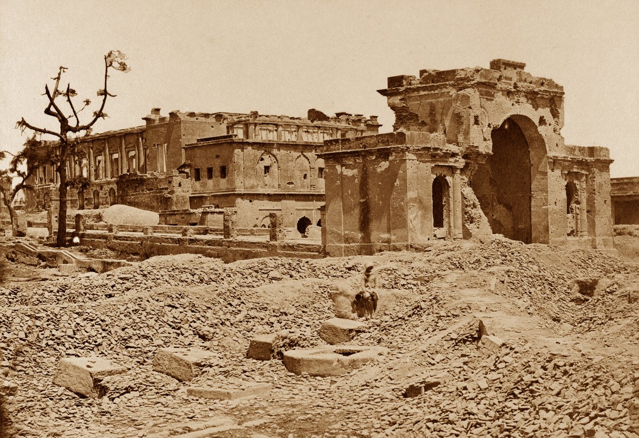 Gateway og bankettrom, Lucknow av Felice Beato