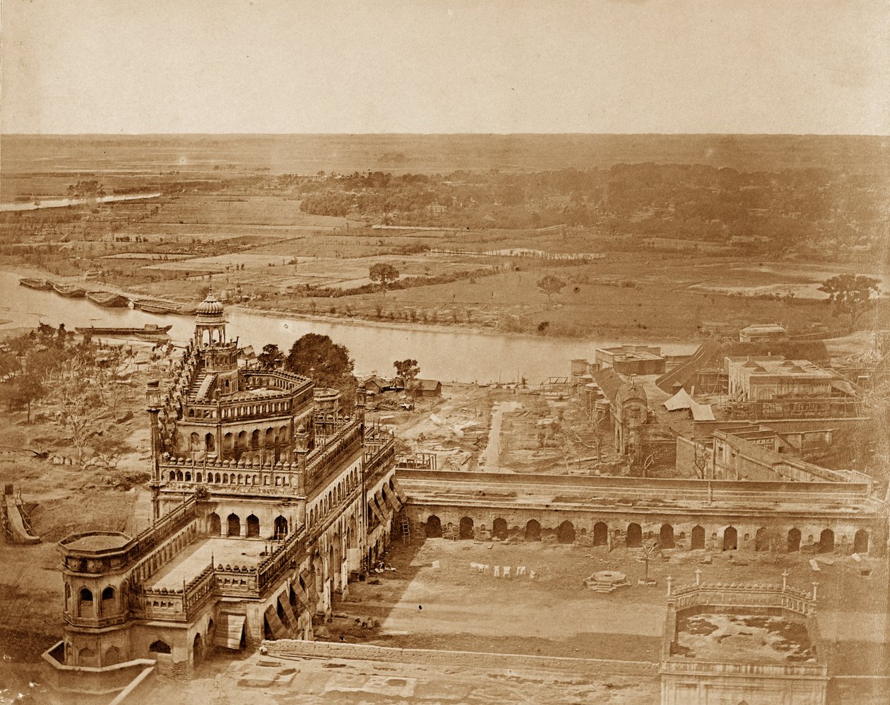 Panorama av MachiBoran, Lucknow av Felice Beato