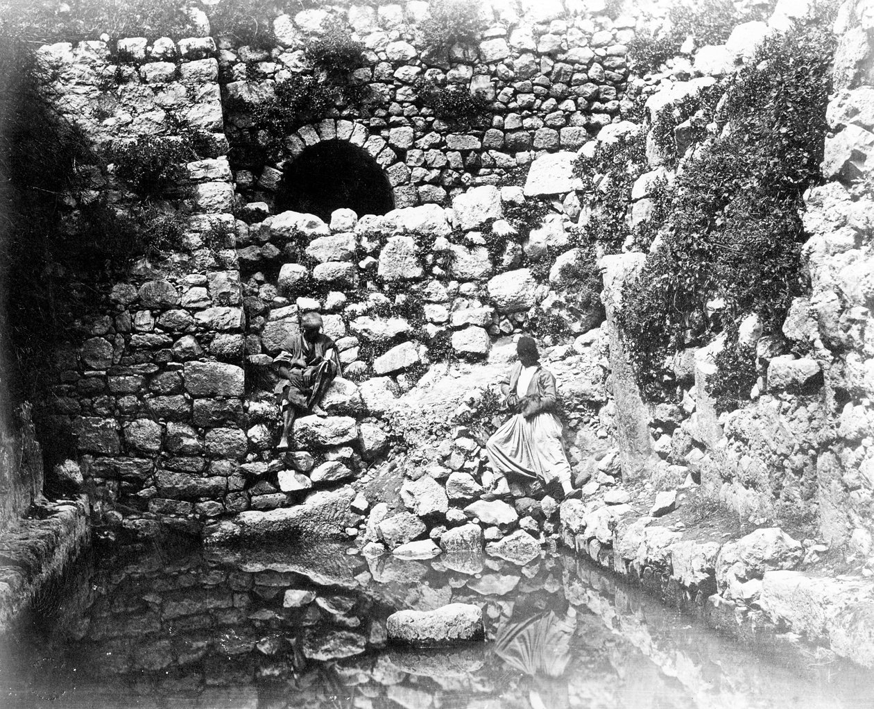 Pool of Siloam, Jerusalem, 1857 av Felice Beato