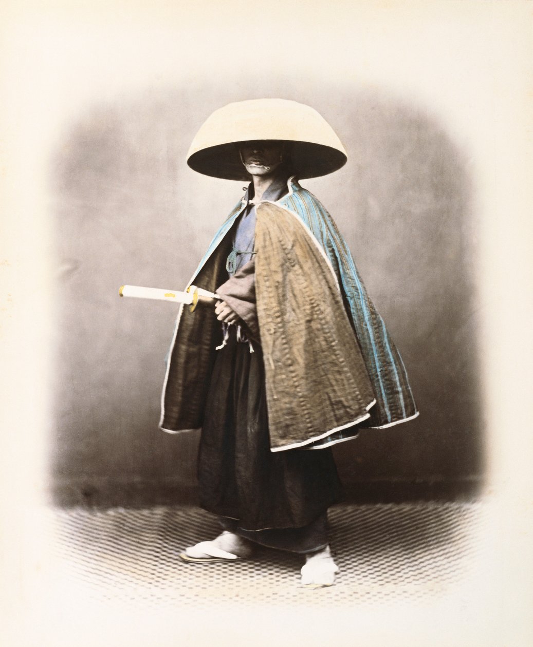 En japansk samurai i tradisjonell drakt, ca. 1868 av Felice Beato