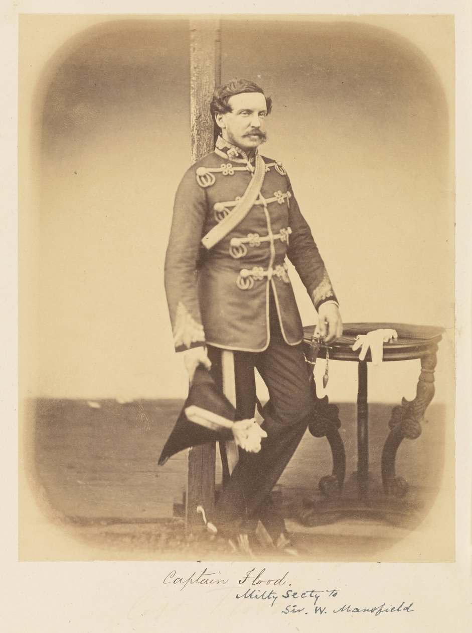 Kaptein Flood, militærsekretær for Sir W. Mansfield av Felice Beato