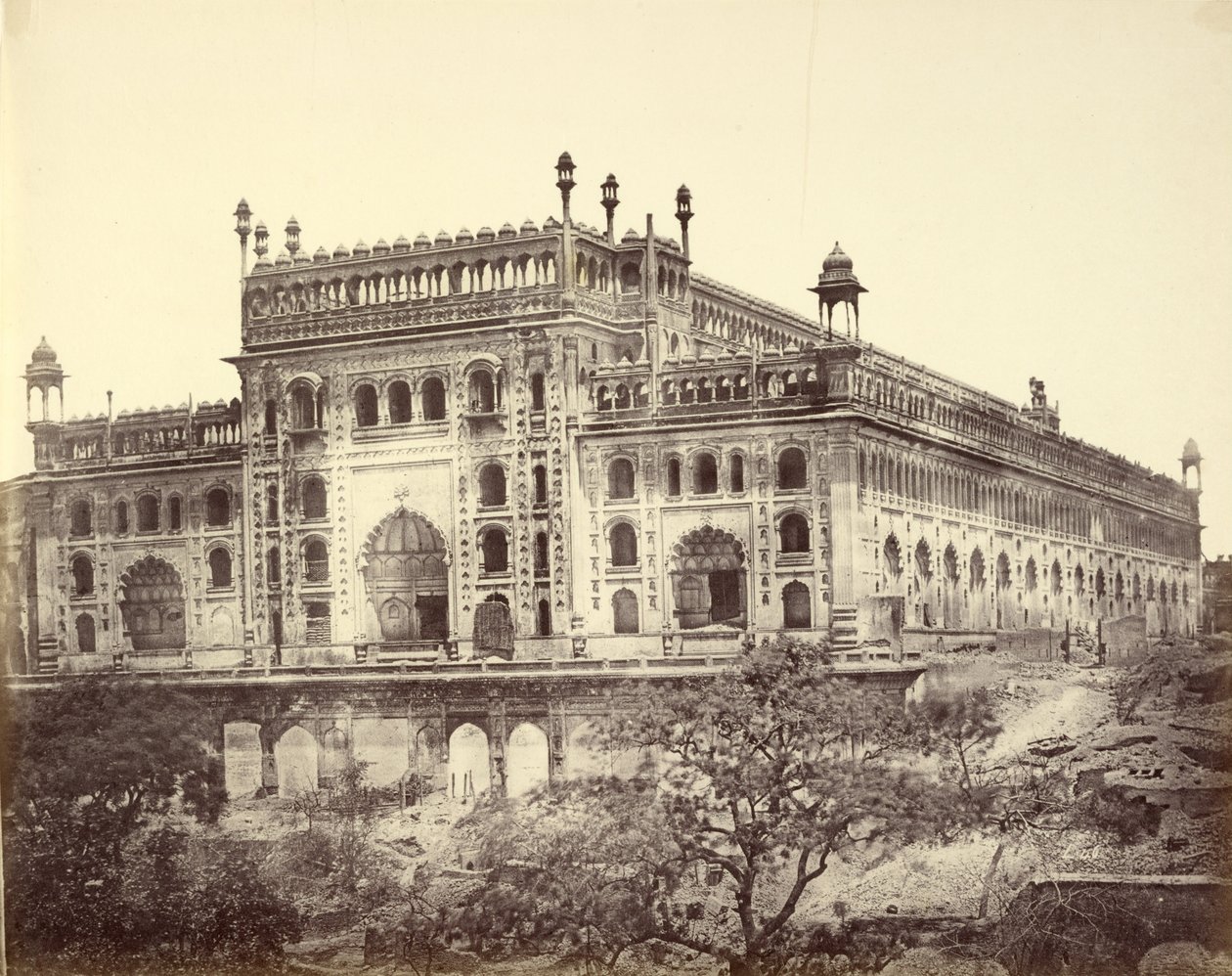 Eksteriør av Asaf-ud-Daulas Imambara, eller grav av Felice Beato