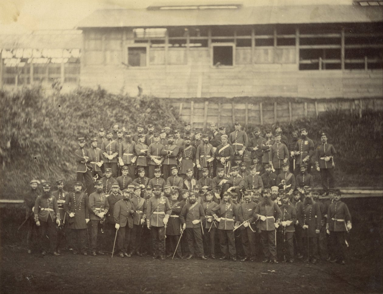 Gruppeportrett av Royal Marine Battalion av Felice Beato