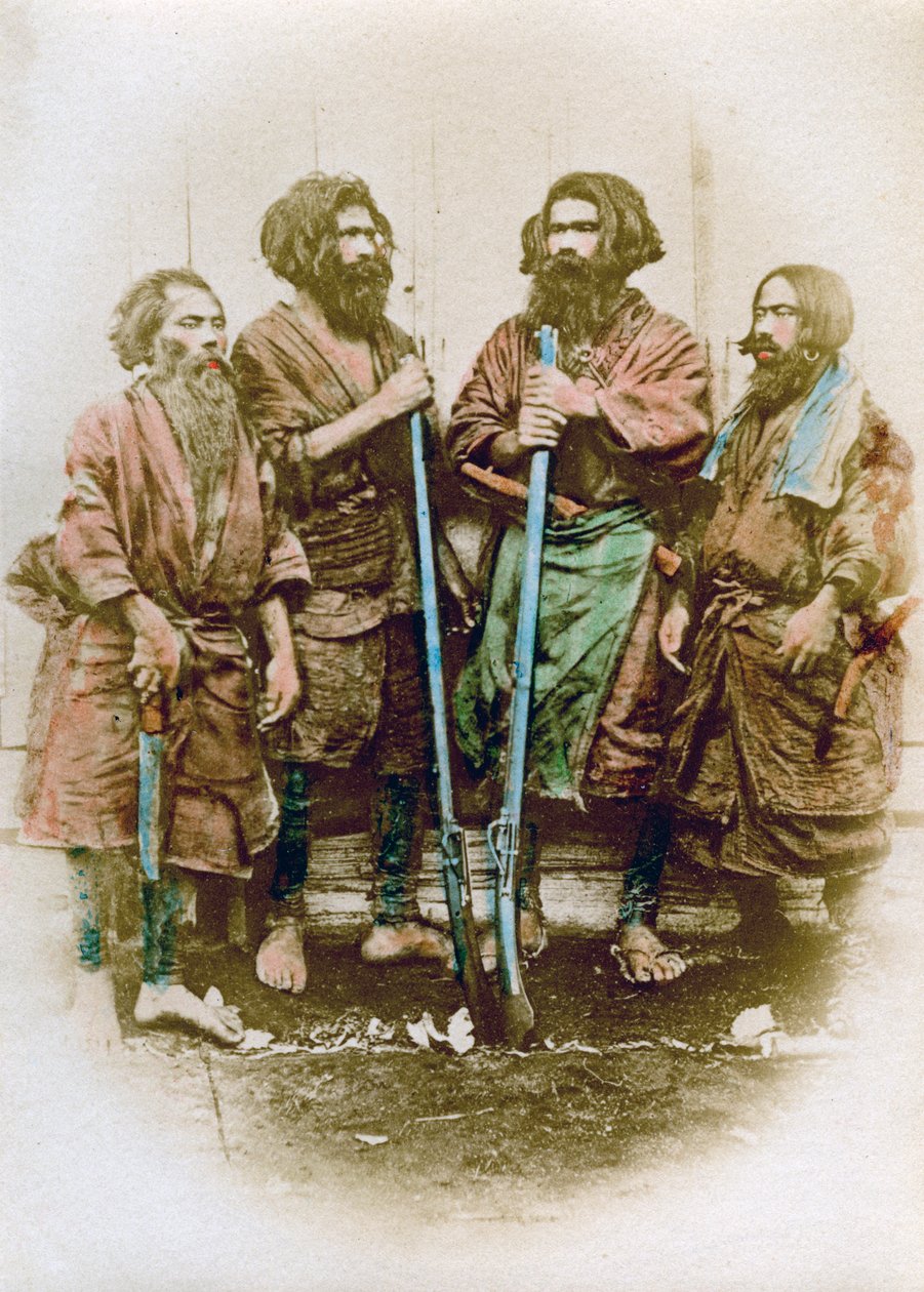 Gruppe av Ainu-folk, Japan, 1882 av Felice Beato