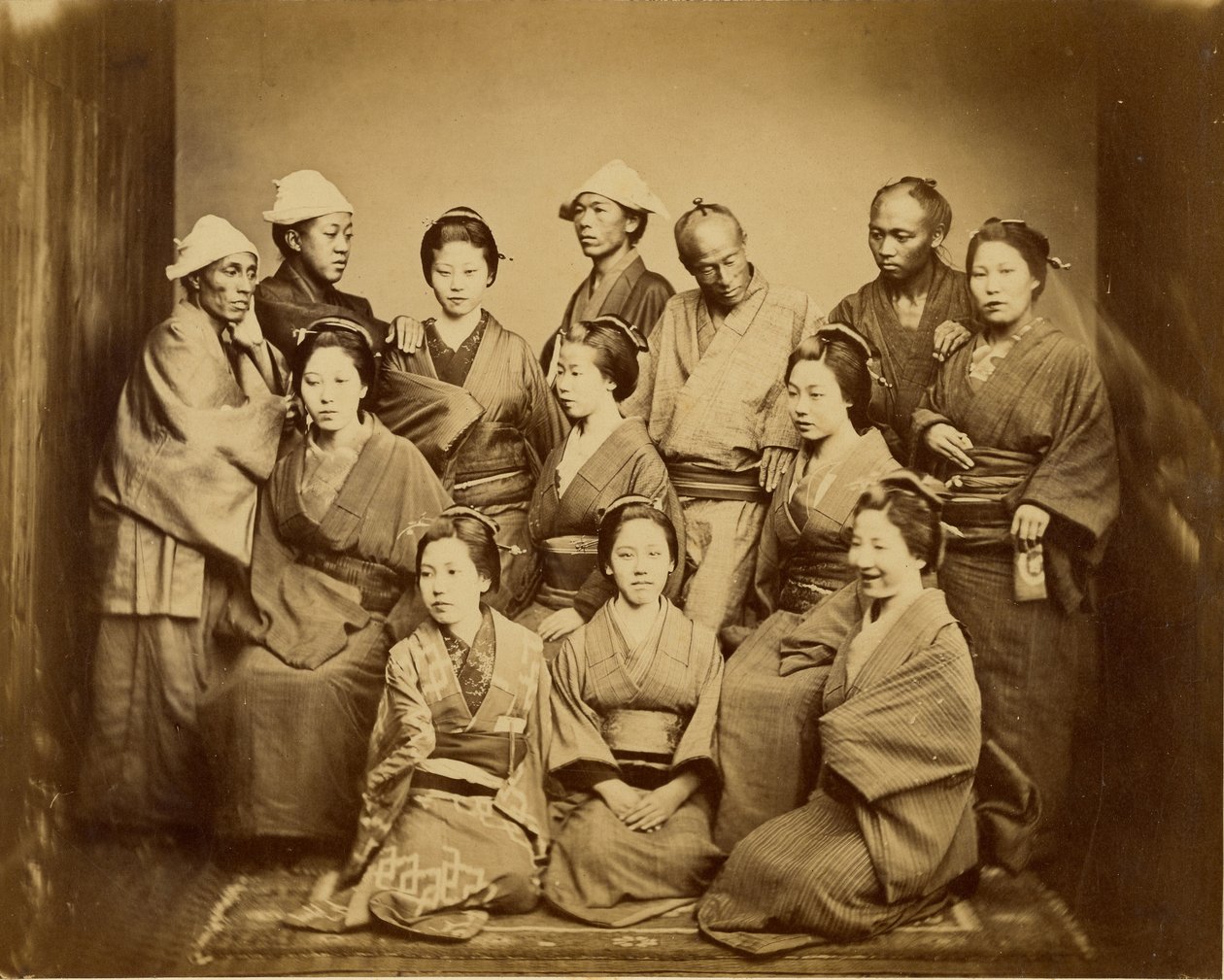 Japansk familie av Felice Beato