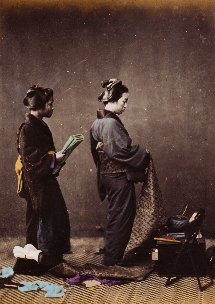 Japanske dameklær, ca. 1870-1880 av Felice Beato