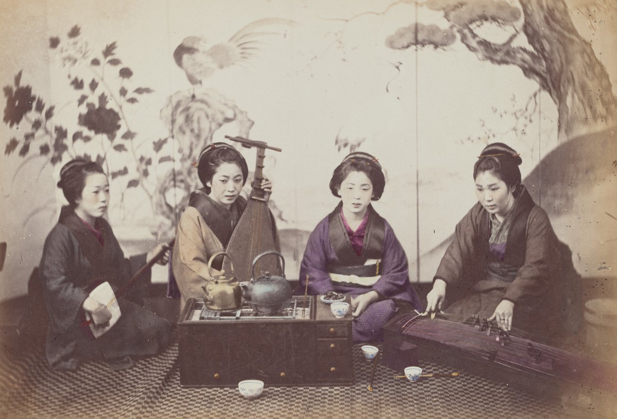 Musikalsk fest, 1868. av Felice Beato