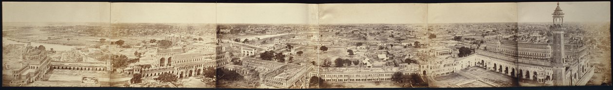 Panorama av Lucknow, hentet fra Kaiser Bagh-palasset, 1858 av Felice Beato