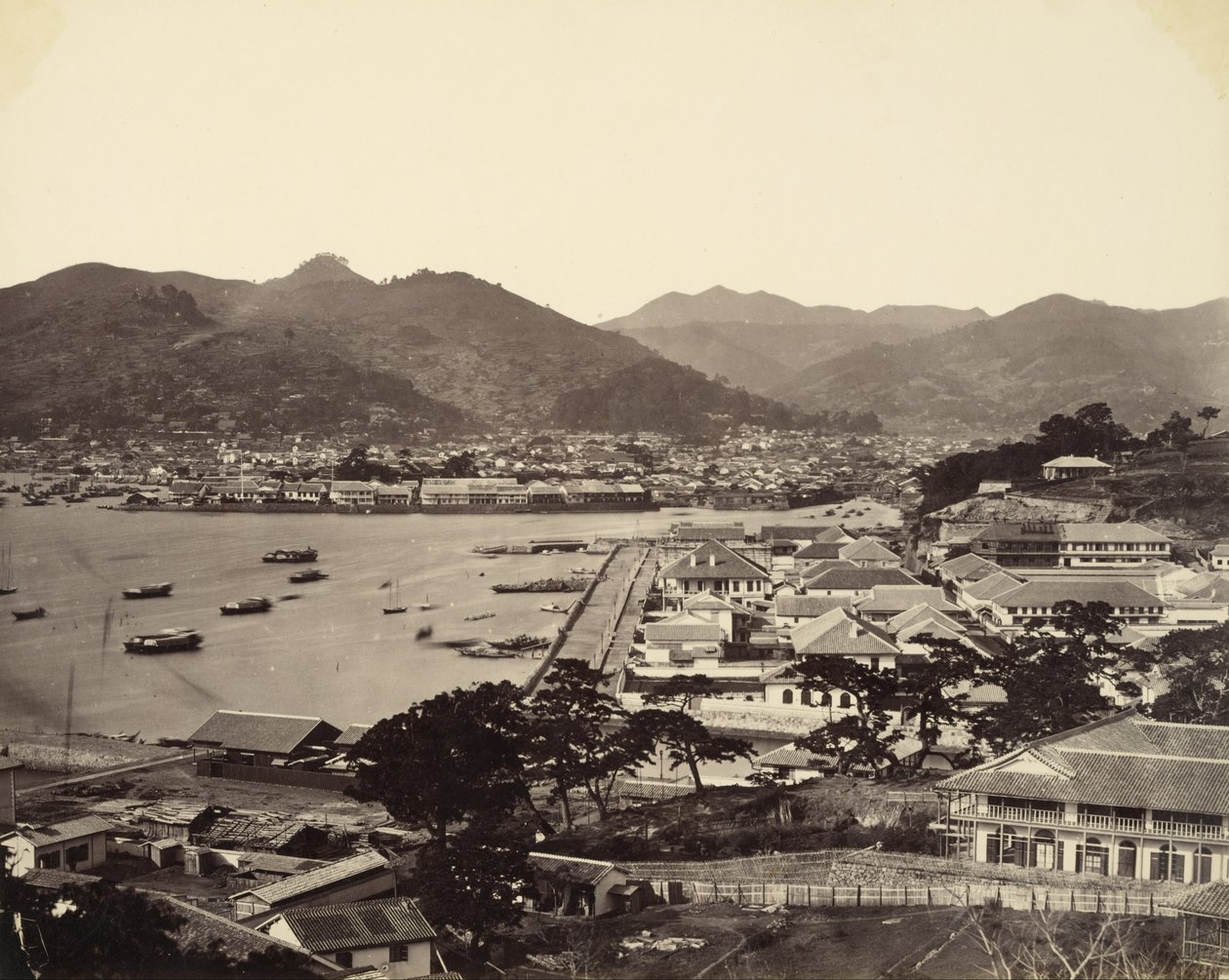 Delvis panoramautsikt over Nagasaki av Felice Beato