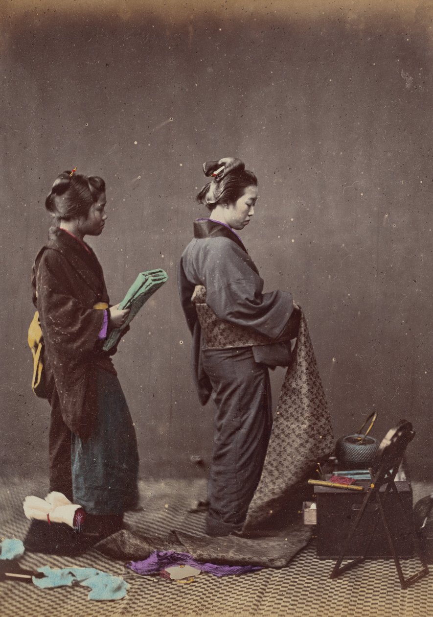 Setter på Obi eller girdle, 1868. av Felice Beato