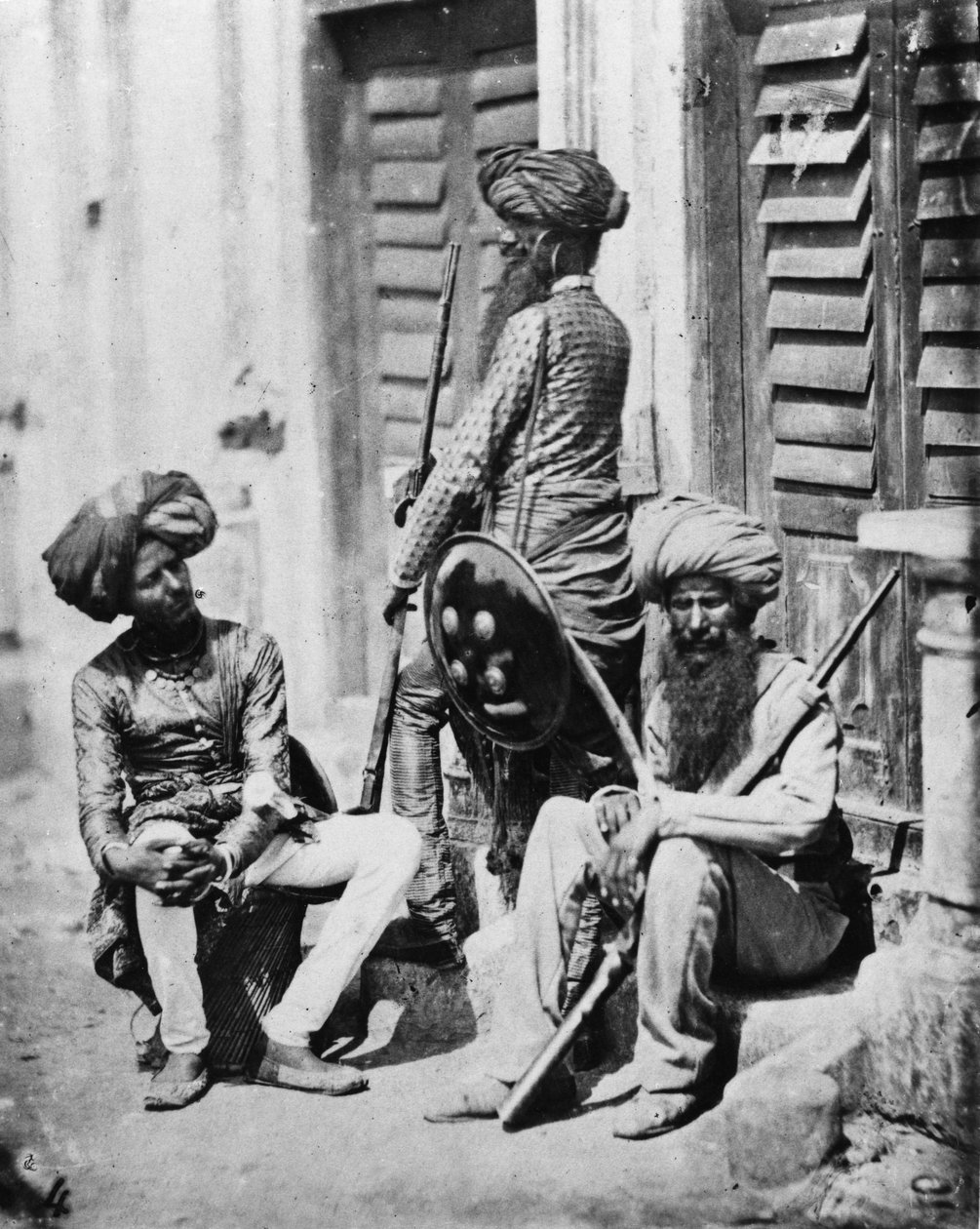 Sikh-offiserer under det indiske opprøret, 1858 av Felice Beato