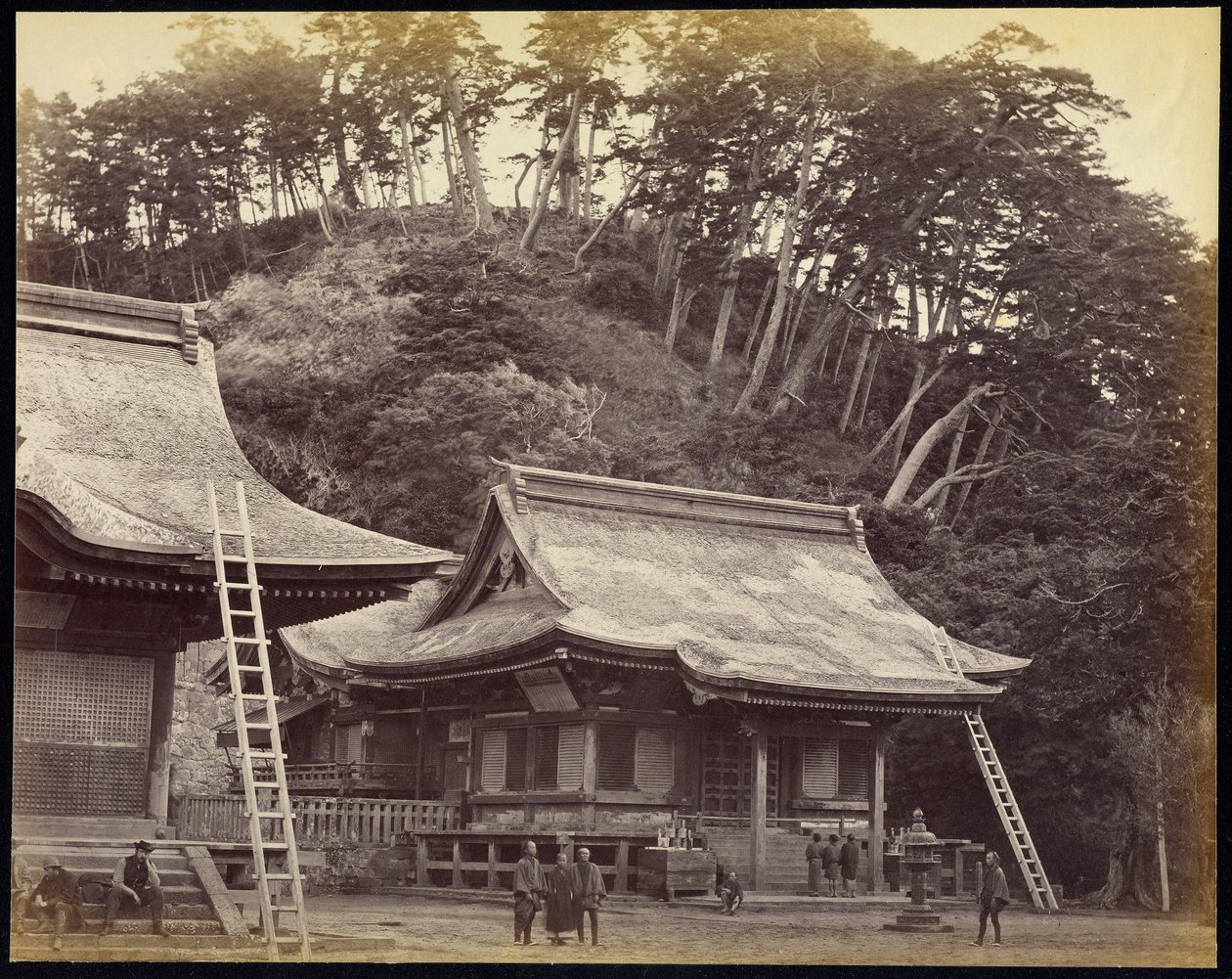 Hachiman-tempelet, Kamakura av Felice Beato
