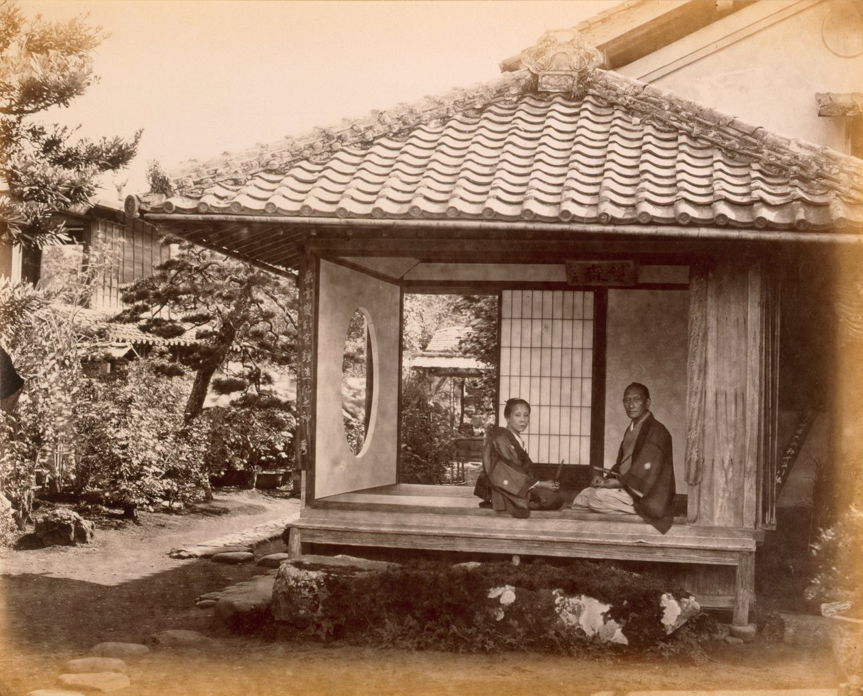 Tycoons stoppested på Tocaido Hasa, 1868 av Felice Beato