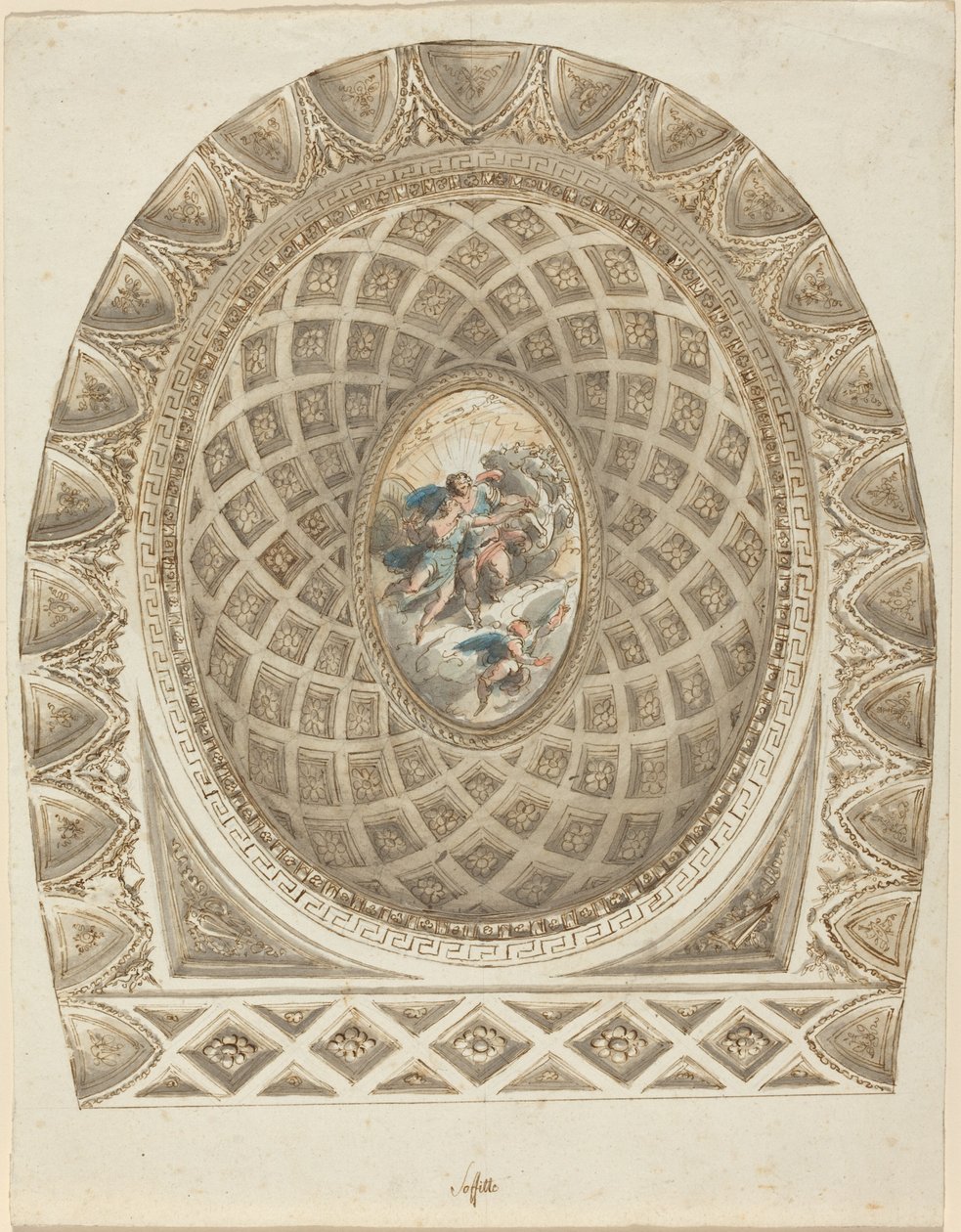 En Coffered Dome med Apollo og Phaeton av Felice Giani