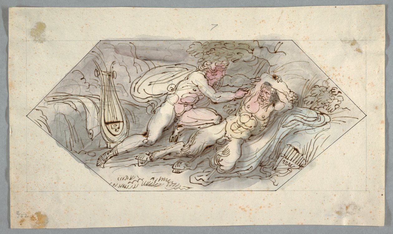 Apollo skryter av Marsyas av Felice Giani