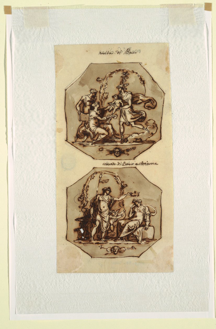 Fødsel av Bacchus; Bankett av Bacchus og Ariadne av Felice Giani