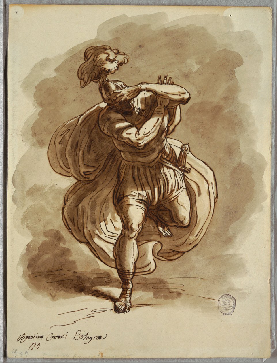 Blinded Soldier, Detalj fra St. Pauls omvendelse, Studie etter Agostino Carracci av Felice Giani