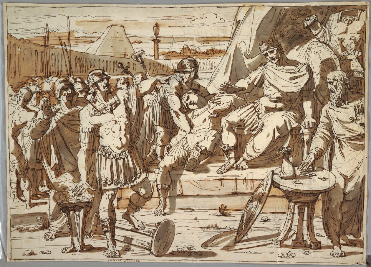 Caius Mucius Scaevola og Porsena av Felice Giani
