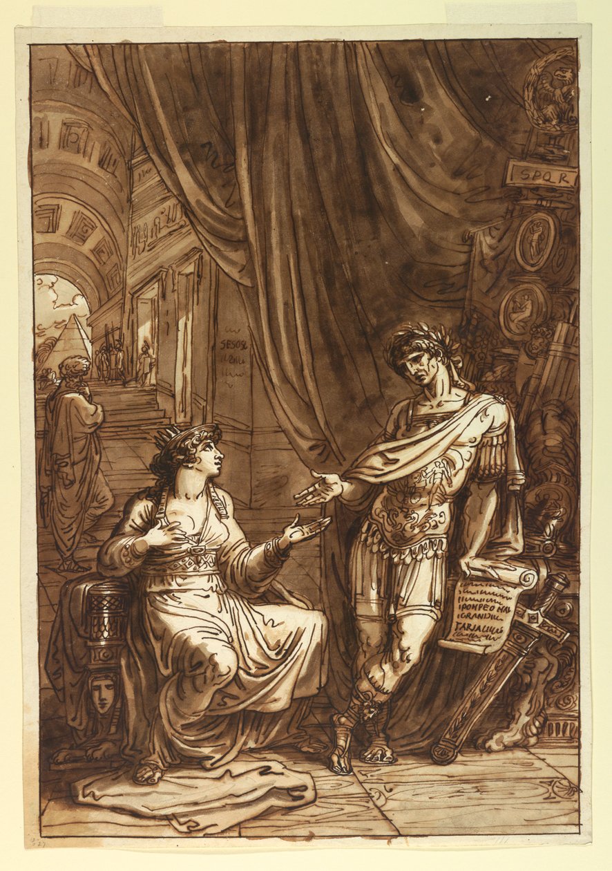 Cleopatra bønnfaller Cæsar av Felice Giani