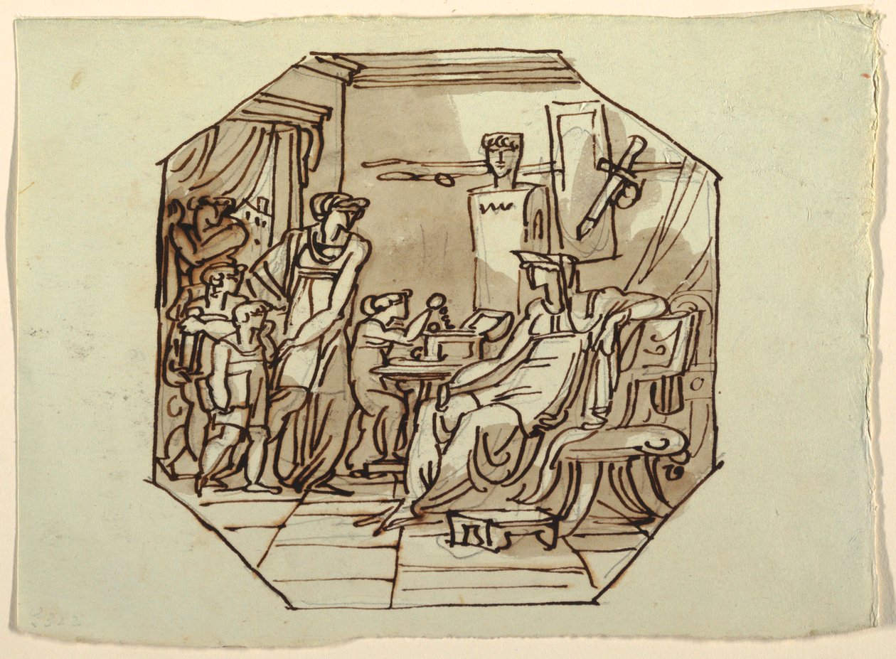 Cornelia, mor til Gracchi, Palazzo Cavina, Faenza av Felice Giani