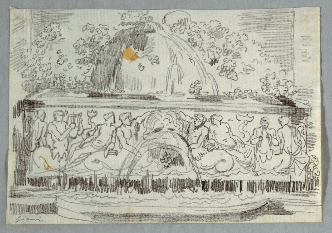 Design for Fountain med Tritone av Felice Giani