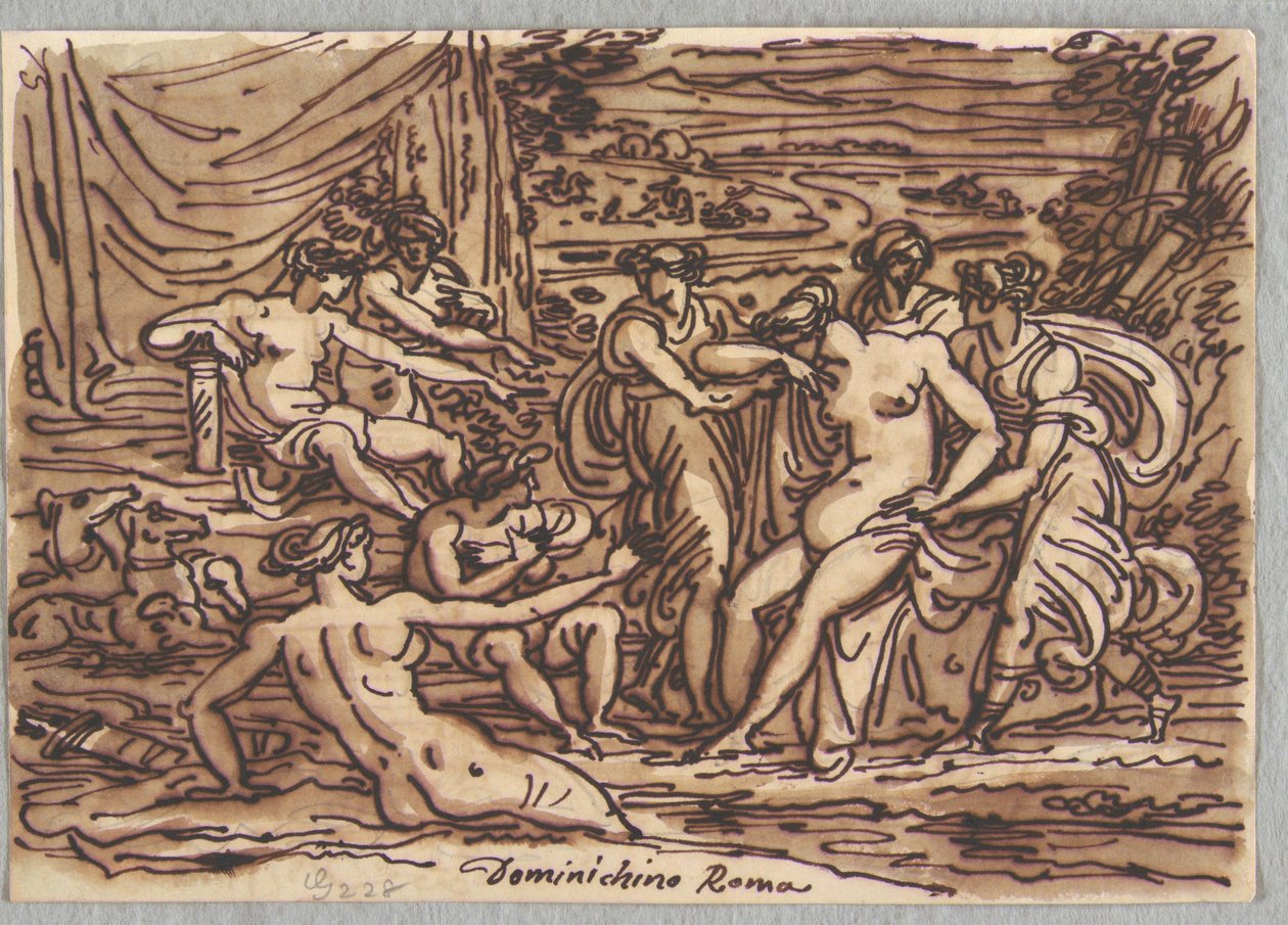 Diana og Callisto, etter Domenichino av Felice Giani